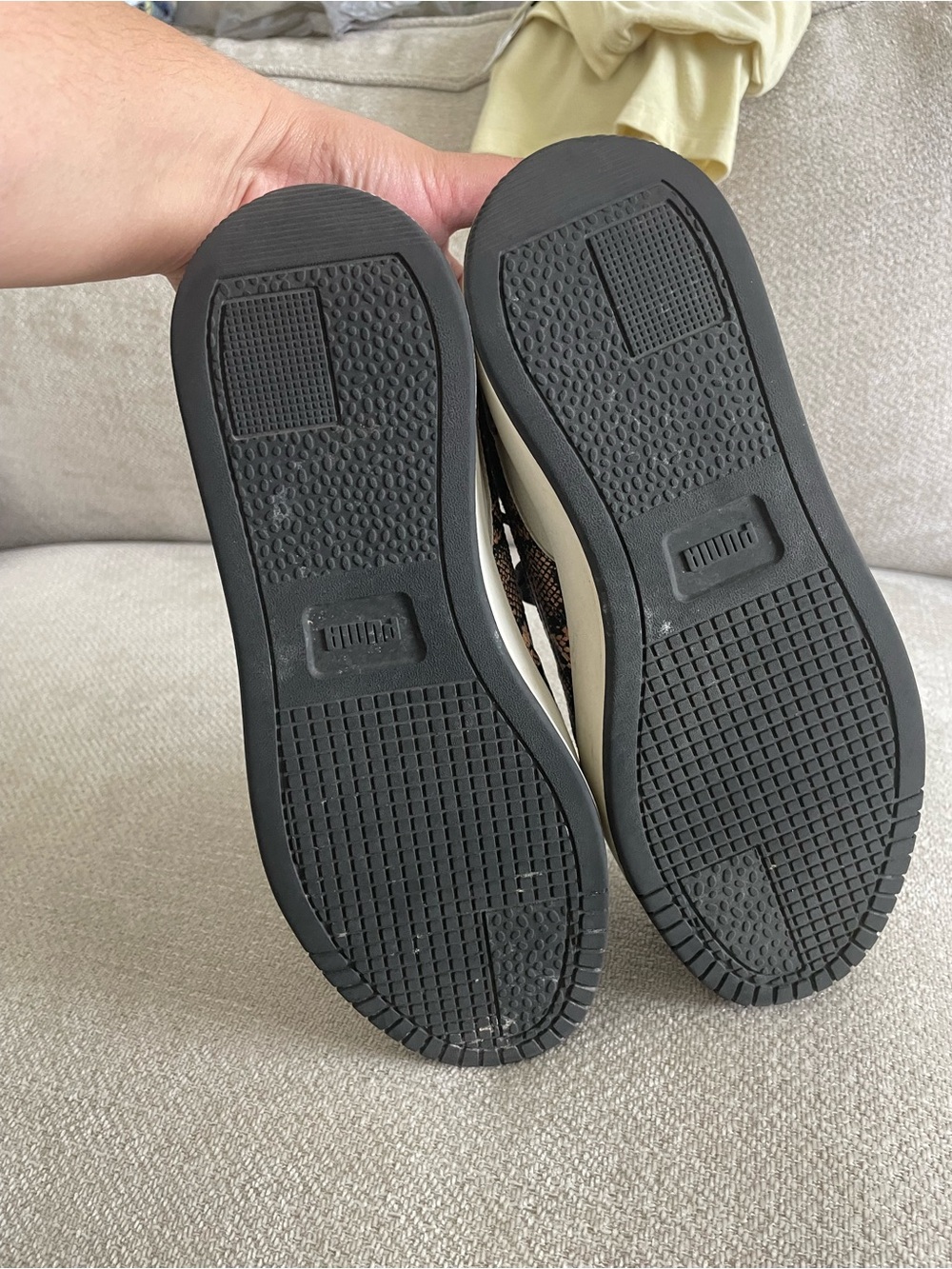 Puma Women’s Black and Cream Sneakers with Snake-Print Accent - Picture 3 of 5
